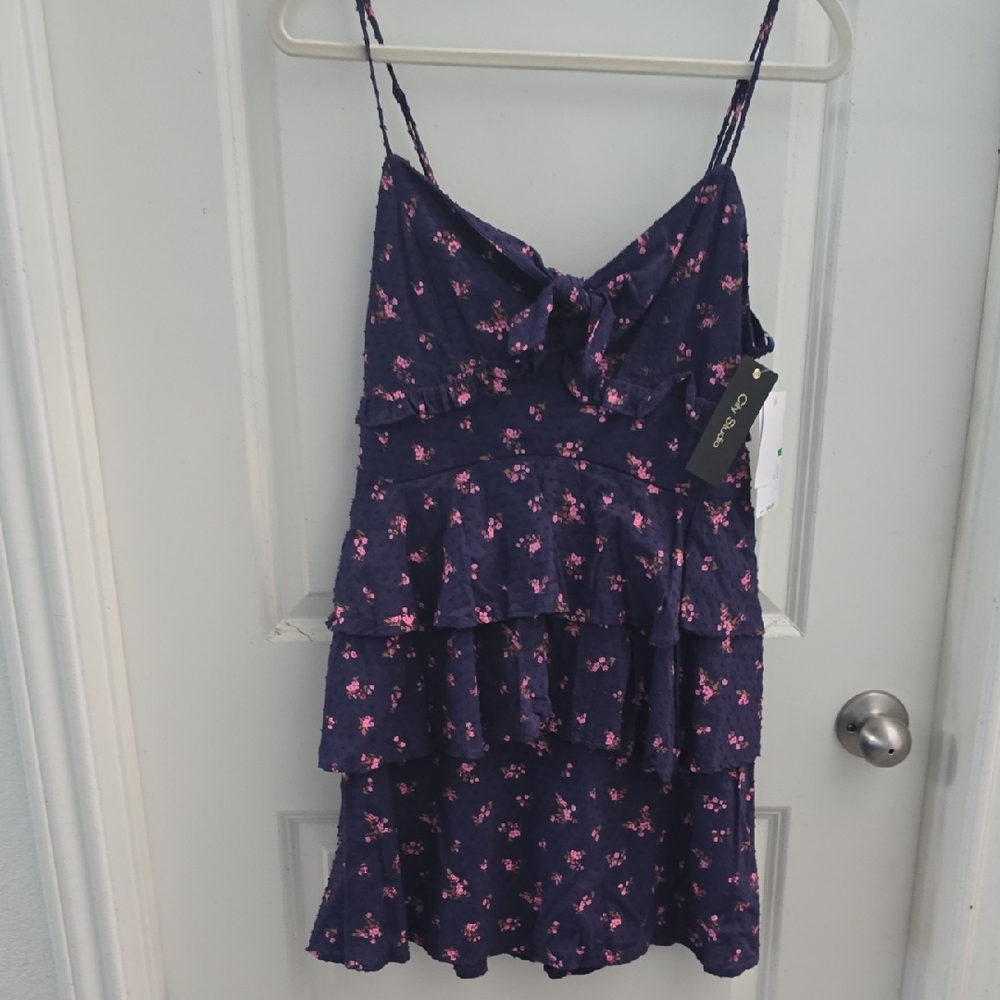 City Studio Navy Smocked Dress - Picture 2 of 6